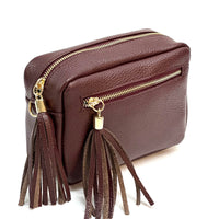 Solea Italian Leather Tassel Clutch & Crossbody Bag
