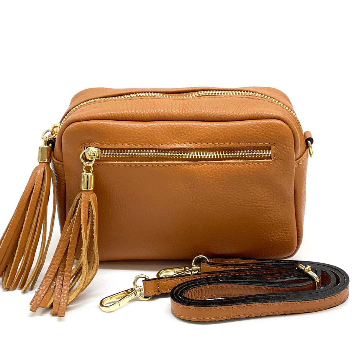 Solea Italian Leather Tassel Clutch & Crossbody Bag