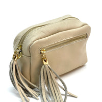 Solea Italian Leather Tassel Clutch & Crossbody Bag