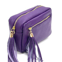 Solea Italian Leather Tassel Clutch & Crossbody Bag