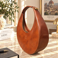 Sabina Hand-Dyed Leather Half-Moon Shoulder Bag - view 32