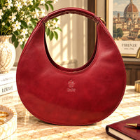 Sabina Hand-Dyed Leather Half-Moon Shoulder Bag - view 28