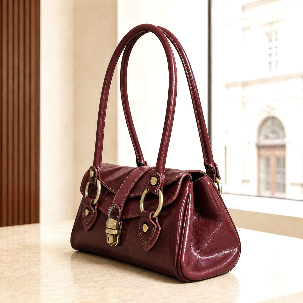 Tosca Hand-Dyed Italian Leather Baguette Bag