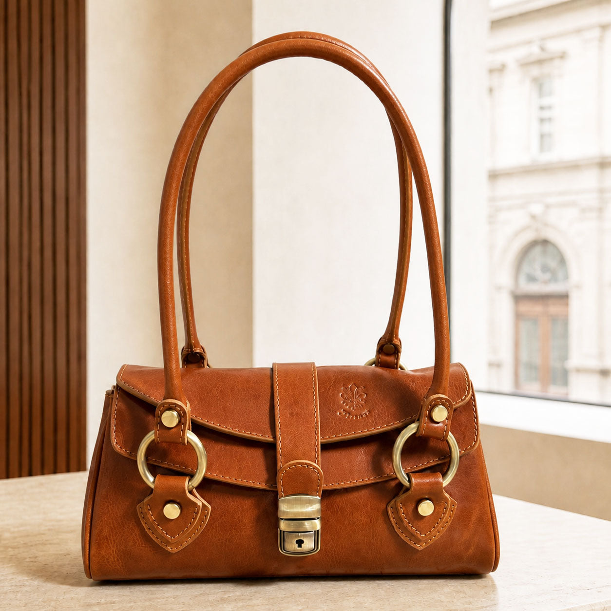 Tosca Hand-Dyed Italian Leather Baguette Bag