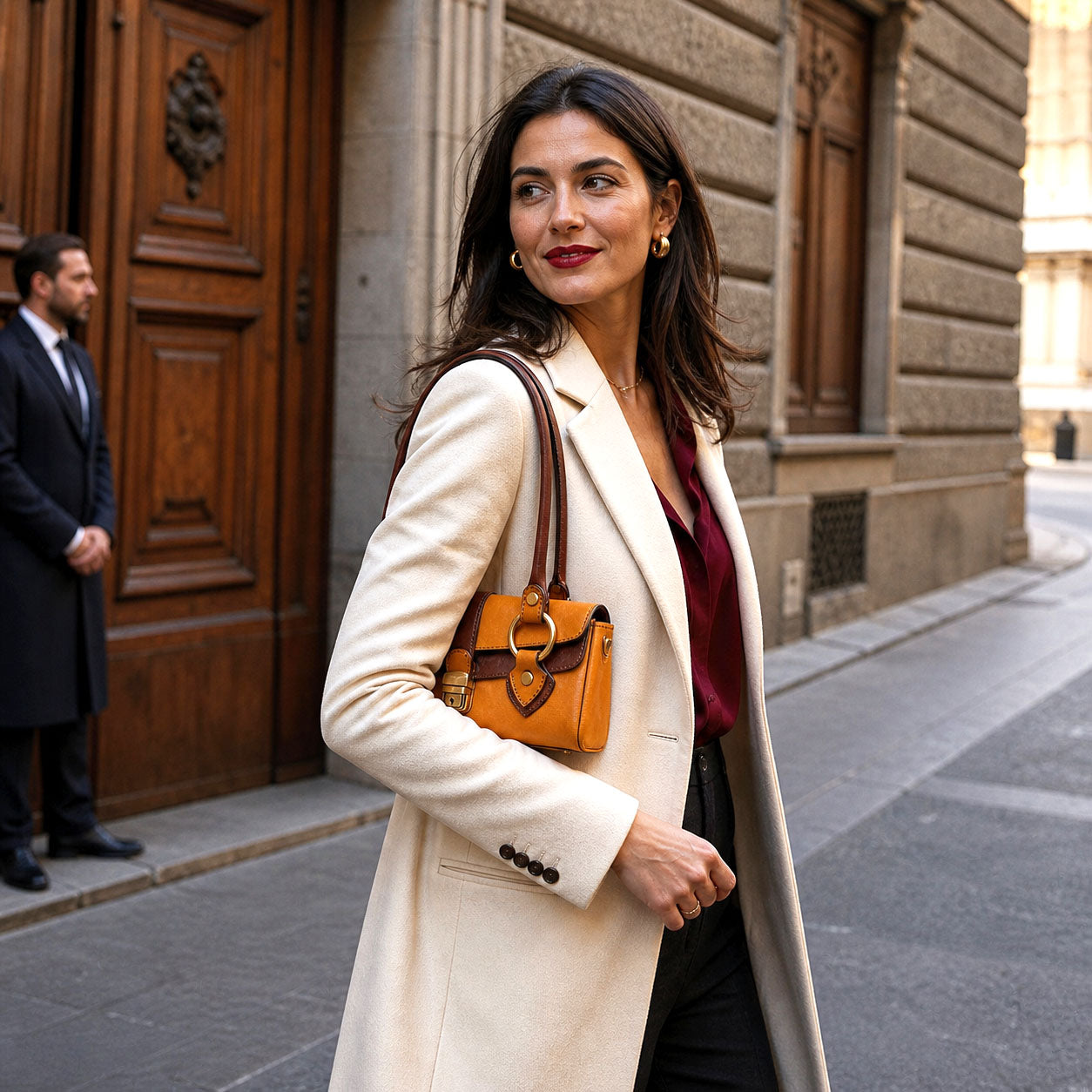 Tosca Hand-Dyed Italian Leather Baguette Bag