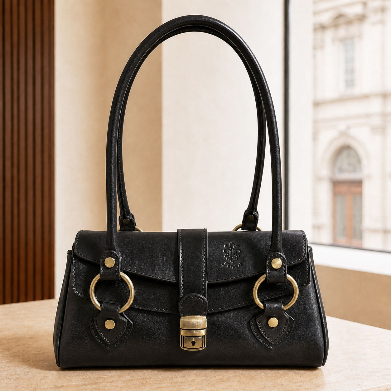Tosca Hand-Dyed Italian Leather Baguette Bag