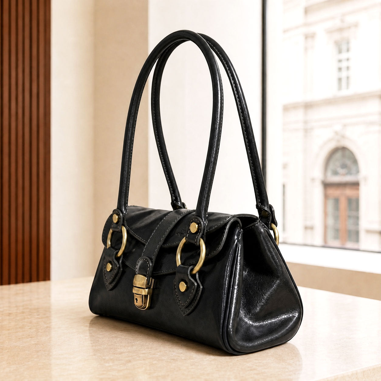 Tosca Hand-Dyed Italian Leather Baguette Bag