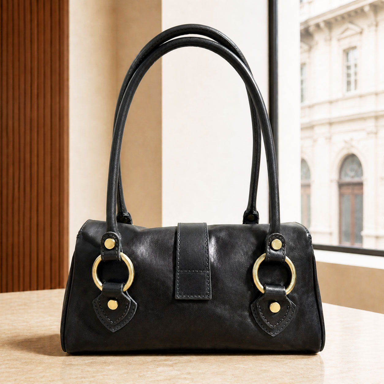 Tosca Hand-Dyed Italian Leather Baguette Bag