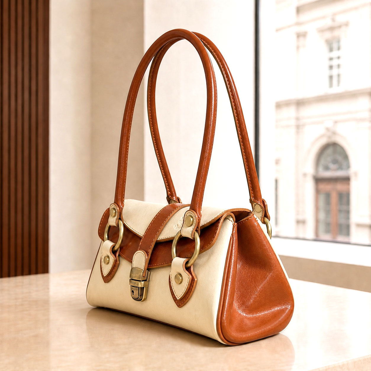 Tosca Hand-Dyed Italian Leather Baguette Bag