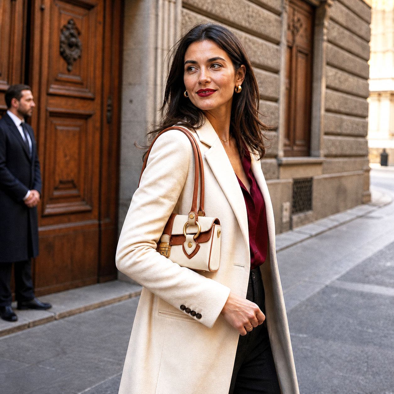 Tosca Hand-Dyed Italian Leather Baguette Bag