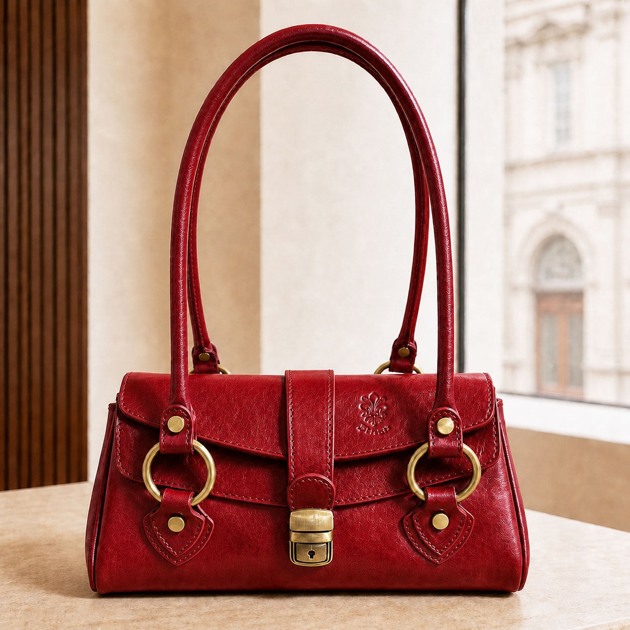 Tosca Hand-Dyed Italian Leather Baguette Bag