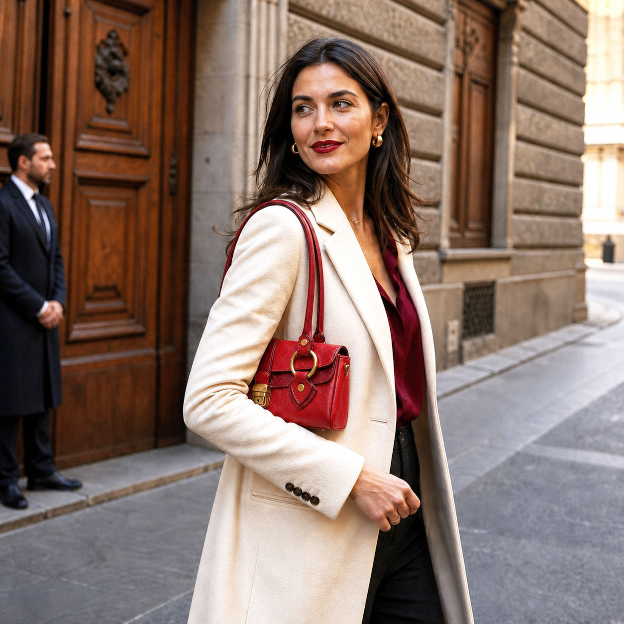 Tosca Hand-Dyed Italian Leather Baguette Bag