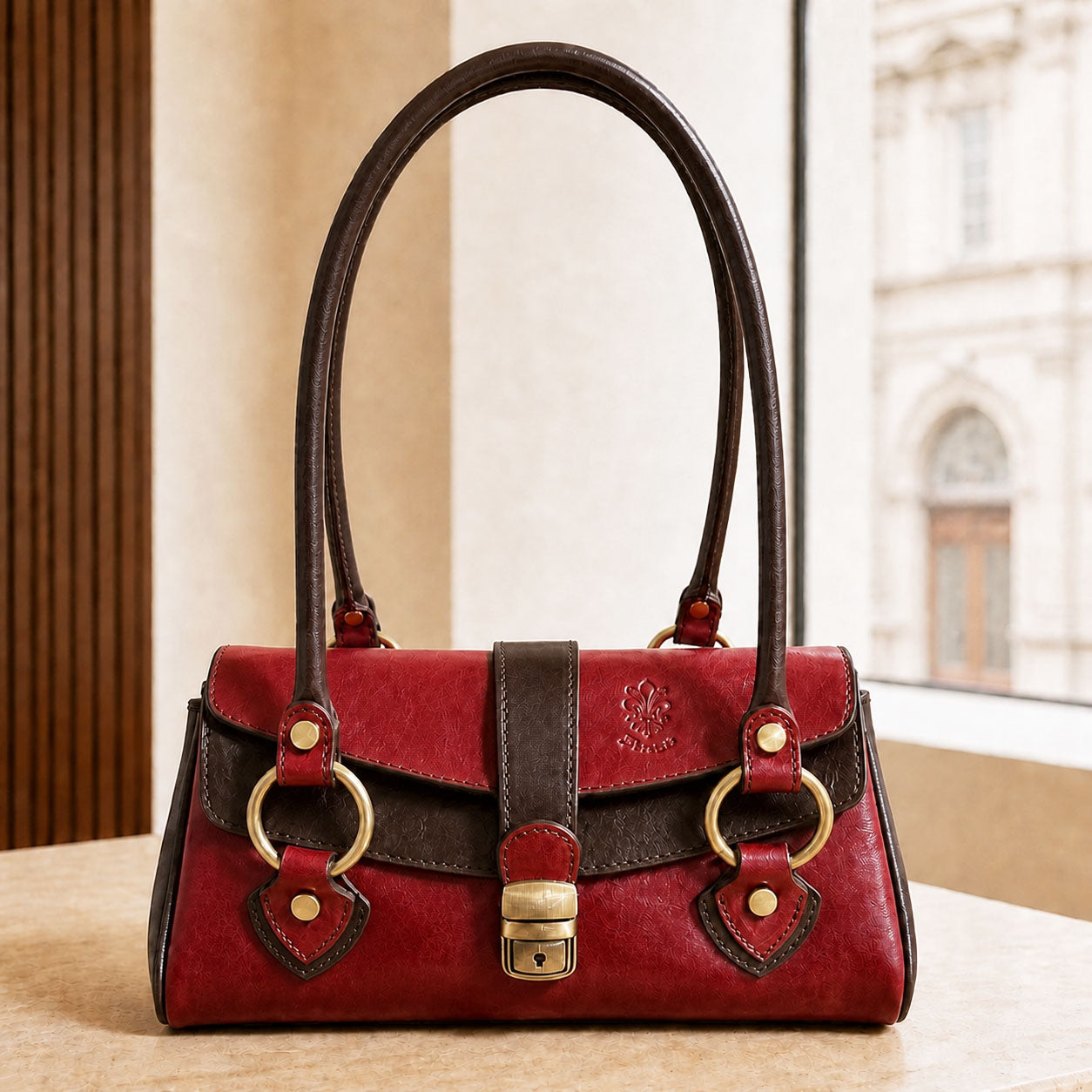 Tosca Hand-Dyed Italian Leather Baguette Bag