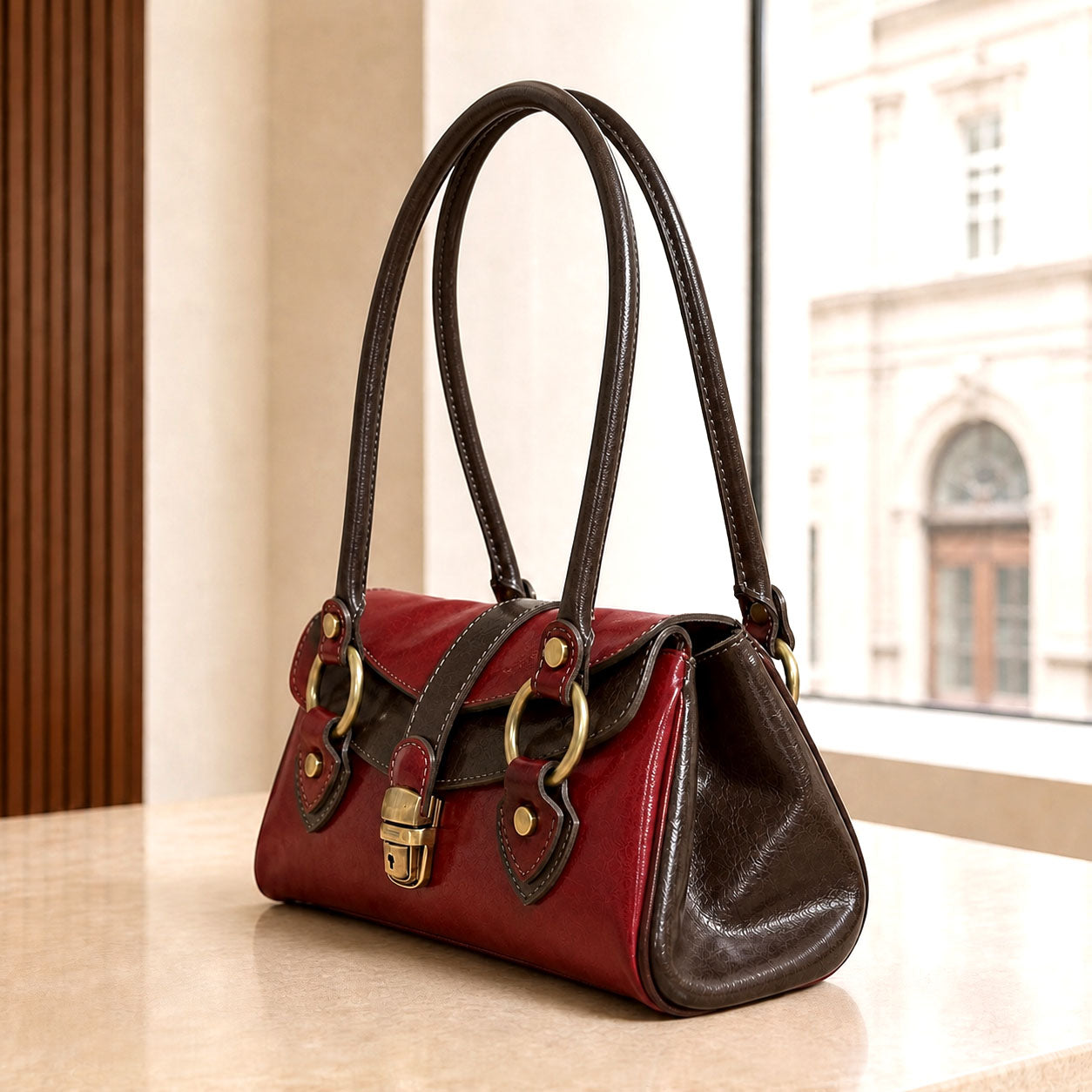 Tosca Hand-Dyed Italian Leather Baguette Bag