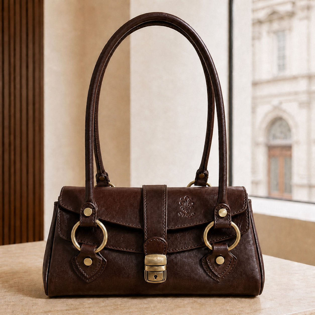 Tosca Hand-Dyed Italian Leather Baguette Bag