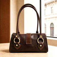 Tosca Hand-Dyed Italian Leather Baguette Bag