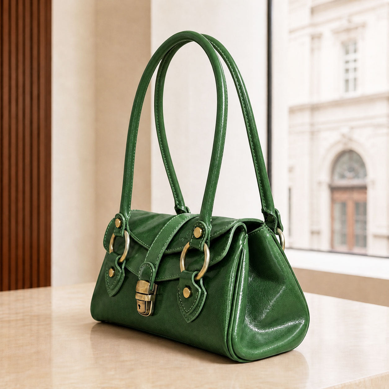 Tosca Hand-Dyed Italian Leather Baguette Bag