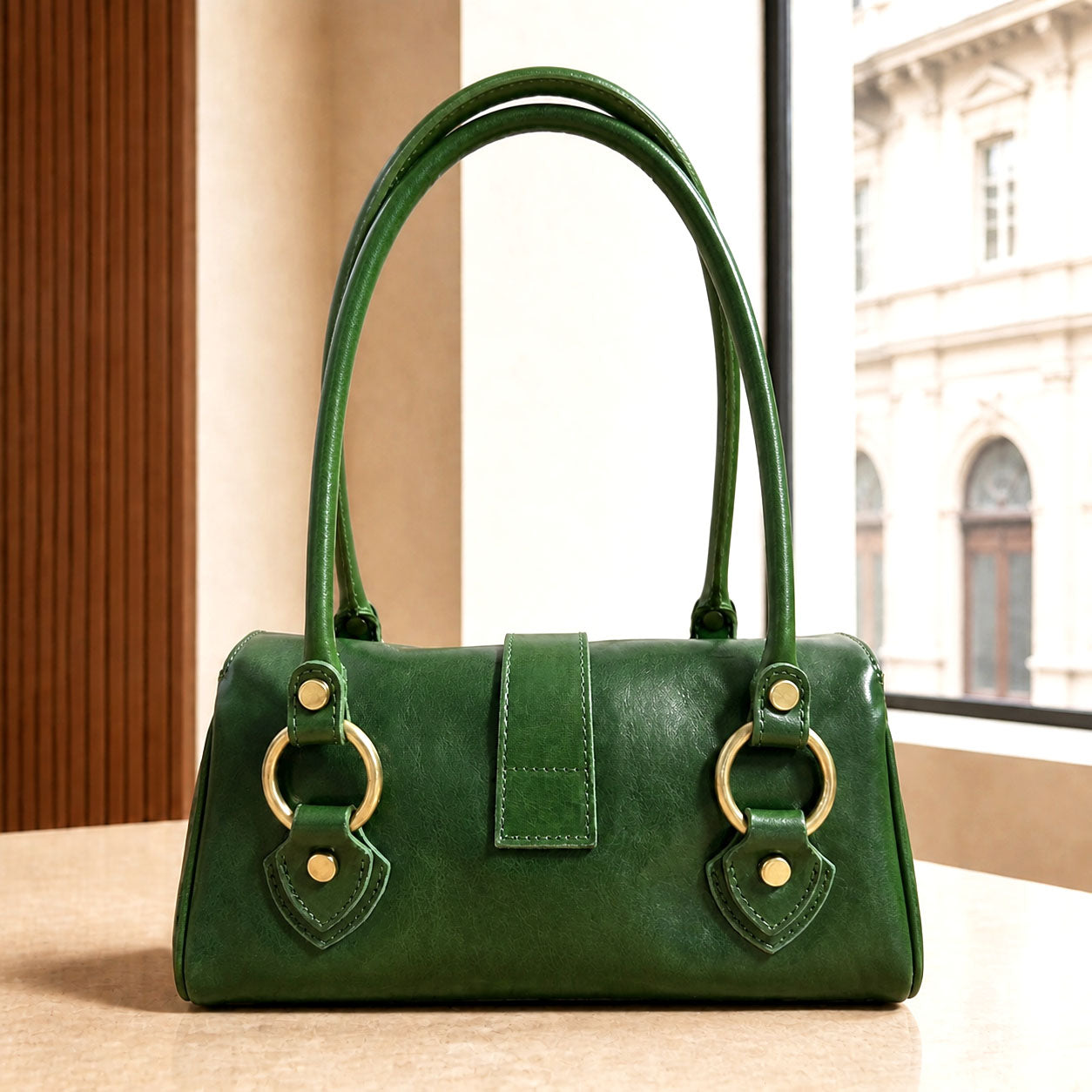 Tosca Hand-Dyed Italian Leather Baguette Bag