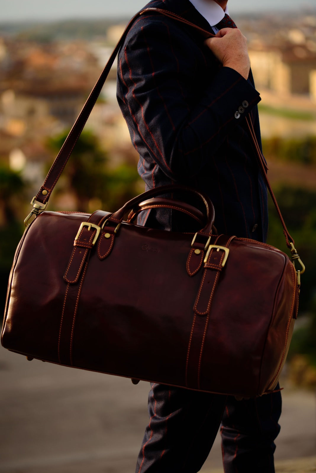Fortunato Italian Leather Travel Bag - Handmade in Florence