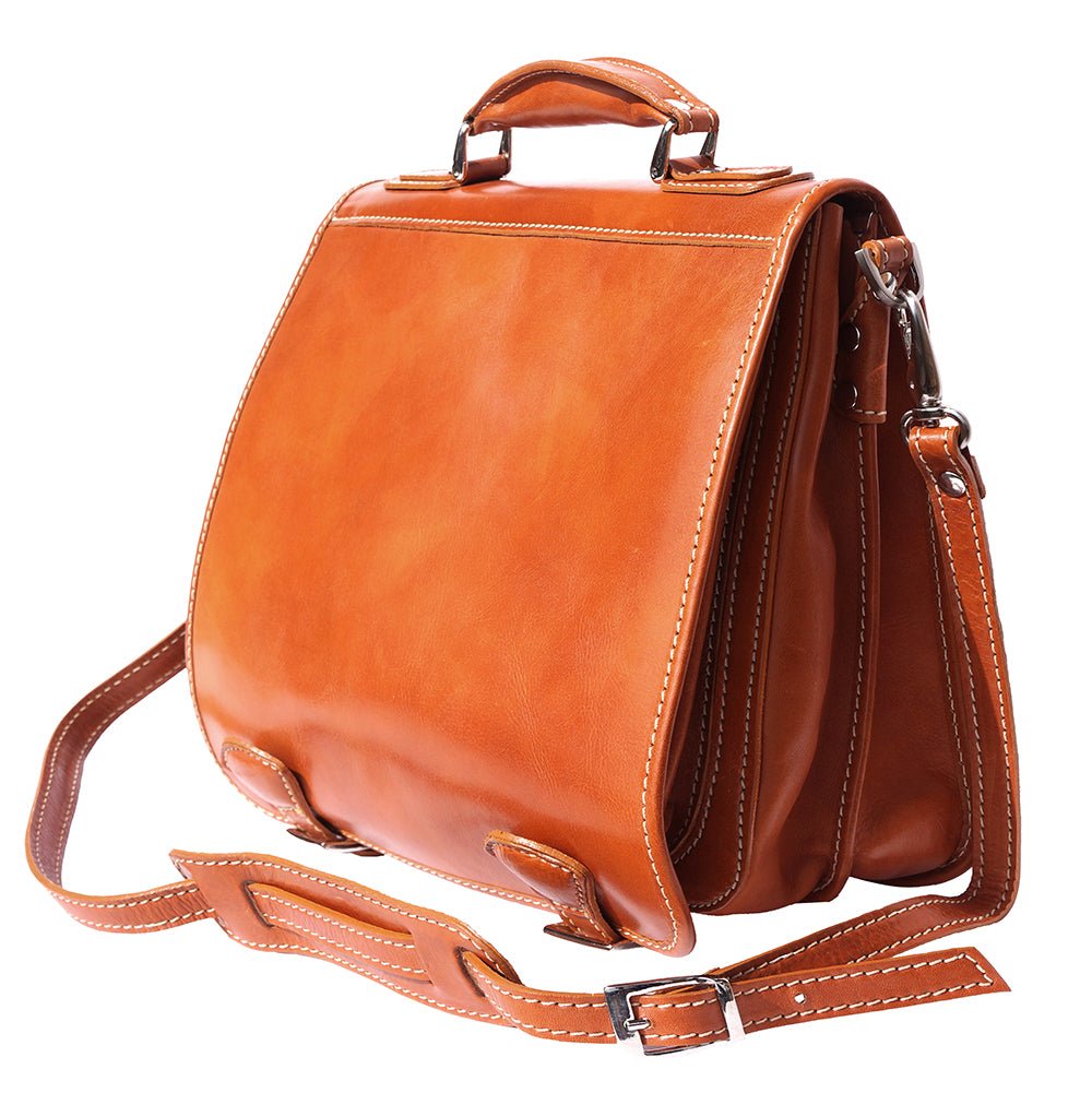 Leather briefcase with two compartments-3