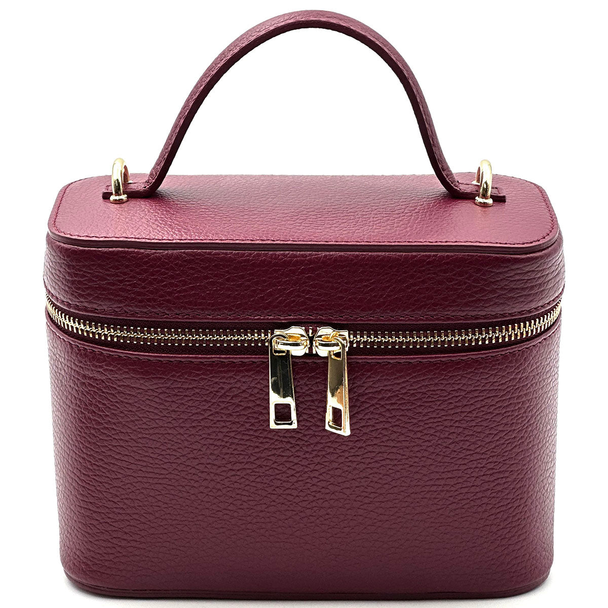 Marzia Structured Italian Leather Vanity & Crossbody Bag