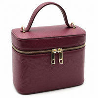 Marzia Structured Italian Leather Vanity & Crossbody Bag