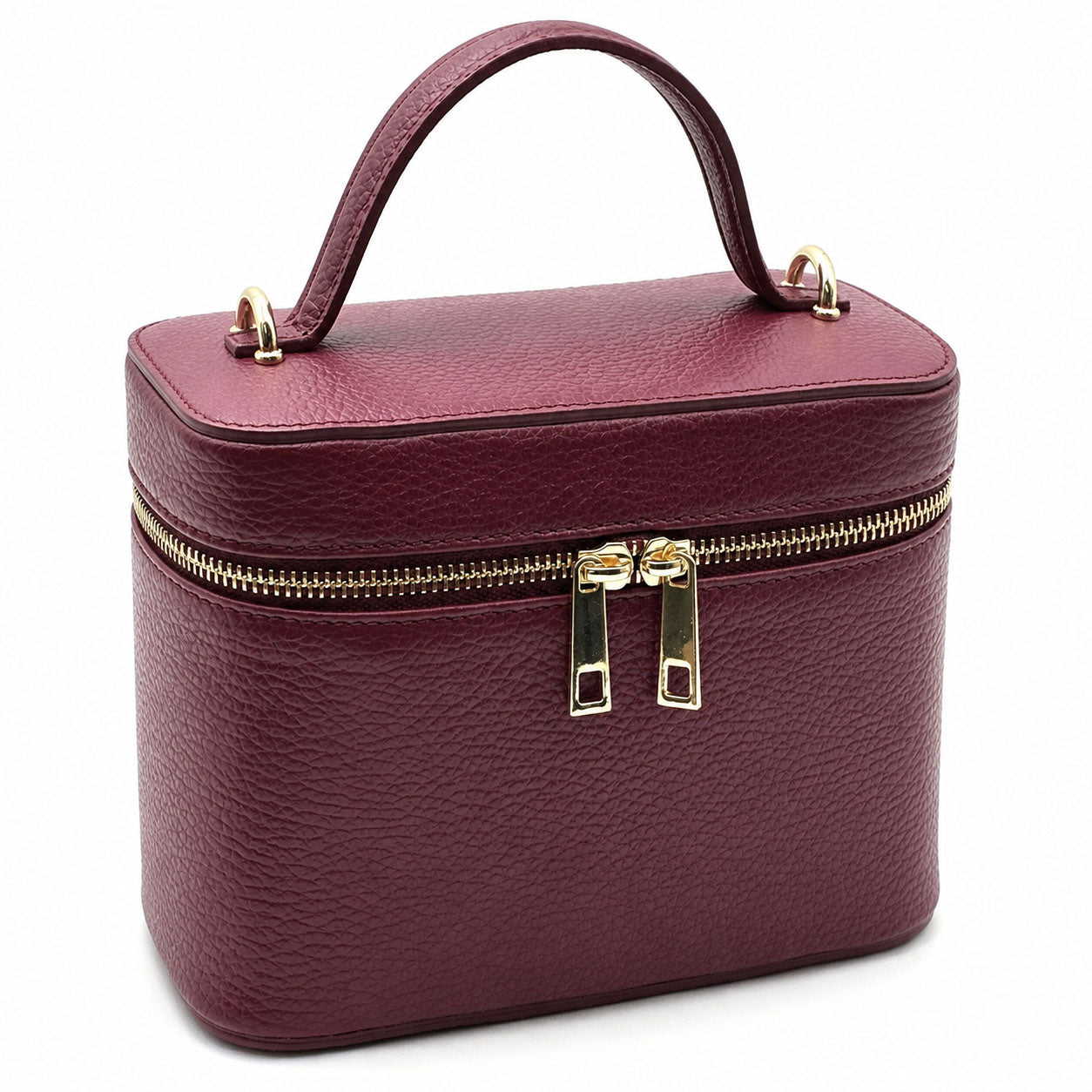 Marzia Structured Italian Leather Vanity & Crossbody Bag