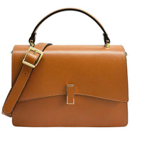 Flaminia Structured Italian Cow Leather Handbag - Leather Italiano