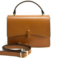 Flaminia Structured Italian Cow Leather Handbag - Leather Italiano