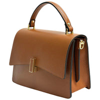Flaminia Structured Italian Cow Leather Handbag - Leather Italiano