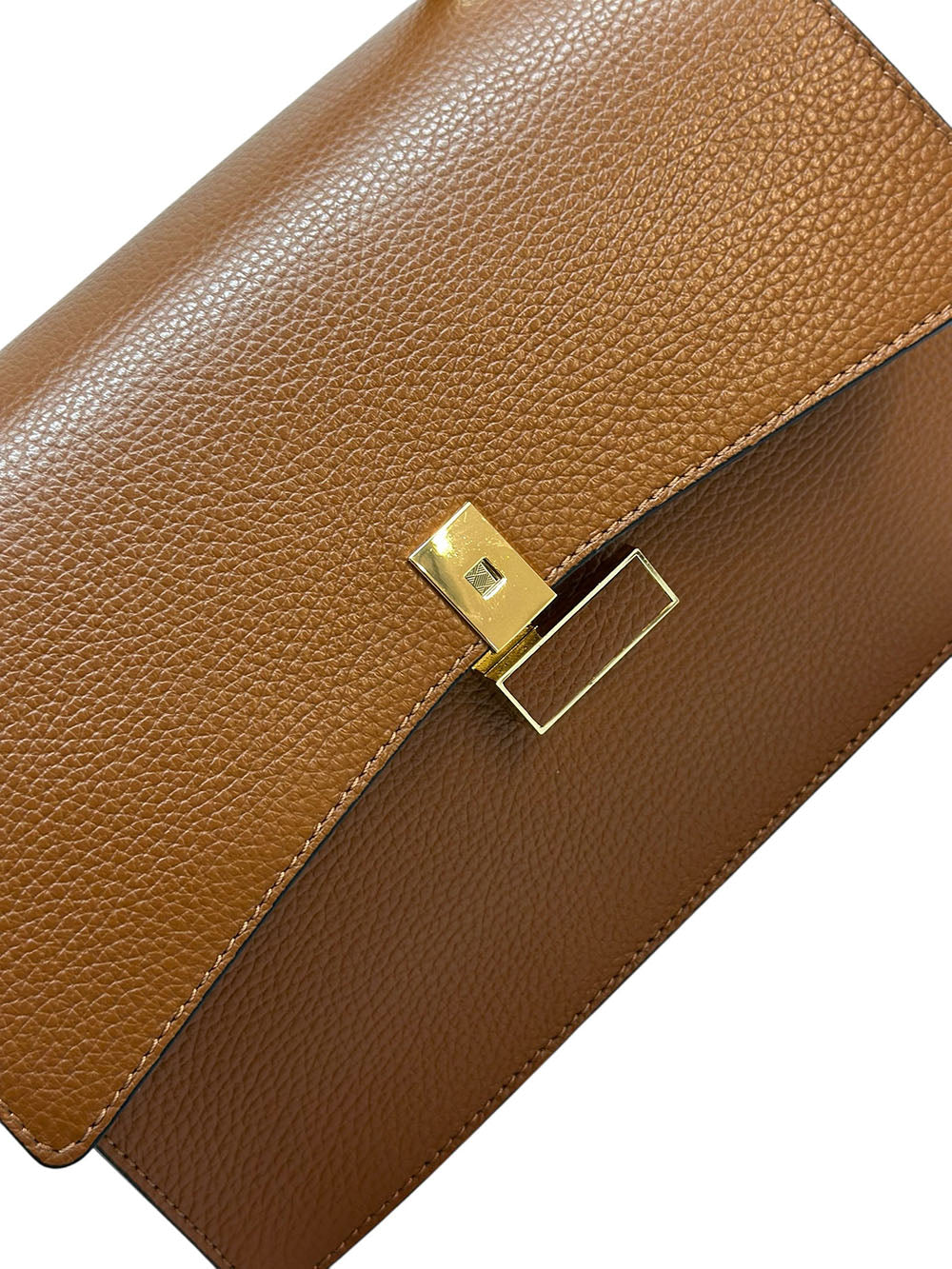 Flaminia Structured Italian Cow Leather Handbag - Leather Italiano