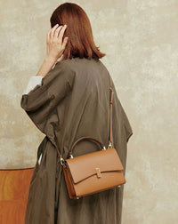 Flaminia Structured Italian Cow Leather Handbag - Leather Italiano
