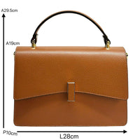 Flaminia Structured Italian Cow Leather Handbag - Leather Italiano