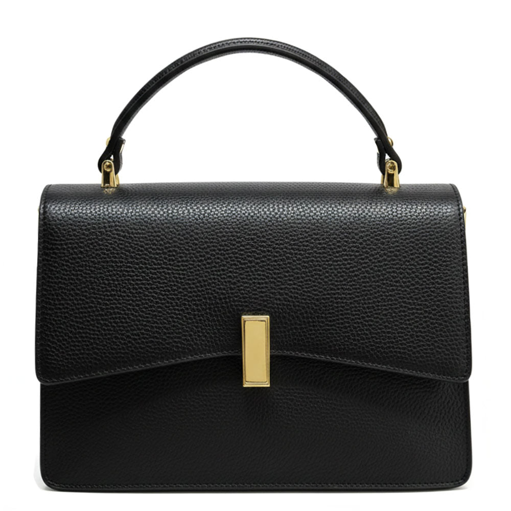 Flaminia Structured Italian Cow Leather Handbag - Leather Italiano