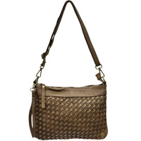 Norevia Woven Washed Cow Leather Crossbody Bag