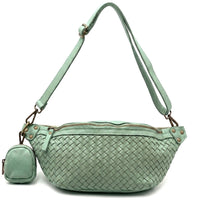 Nissim Leather Woven Sling Bag