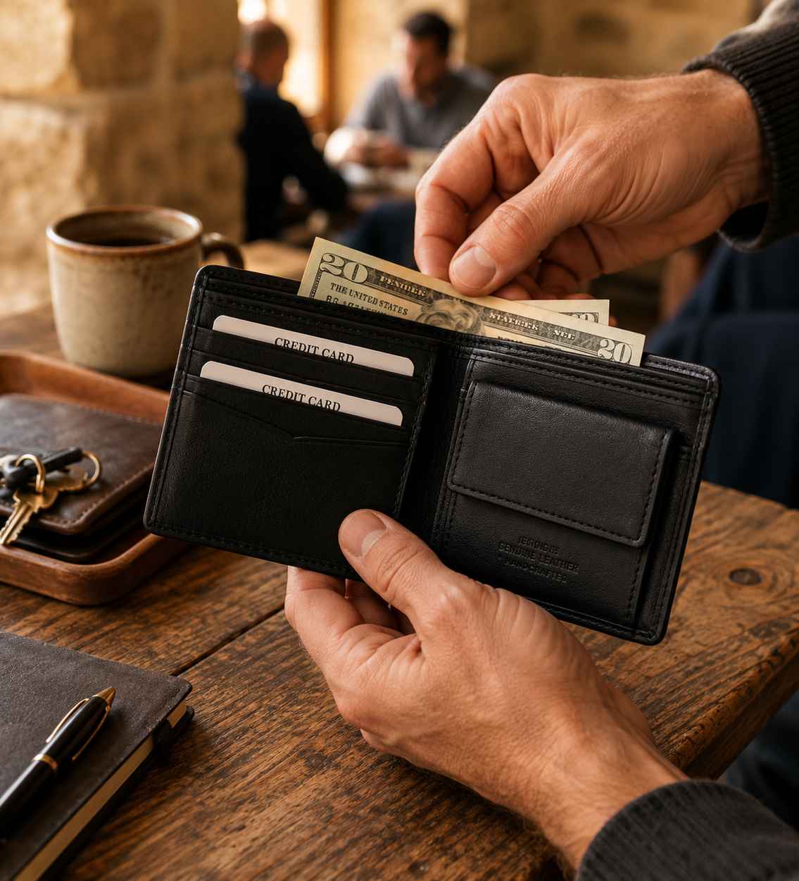 Aaron Leather Wallet: Timeless Elegance and Function - Leather Italiano