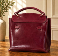 Adelasia Hand-Dyed Italian Leather Top Handle Bag - Leather Italiano