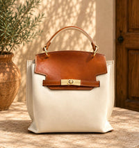 Adelasia Hand-Dyed Italian Leather Top Handle Bag - Leather Italiano