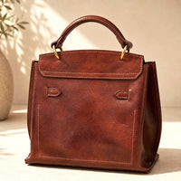 Adelasia Hand-Dyed Italian Leather Top Handle Bag - Leather Italiano
