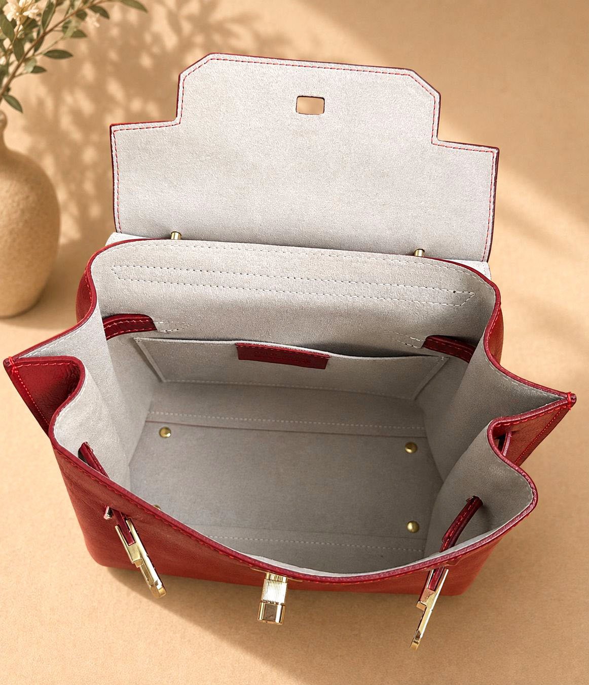 Adelasia Hand-Dyed Italian Leather Top Handle Bag - Leather Italiano