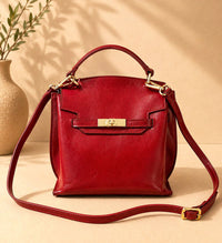 Adelasia Hand-Dyed Italian Leather Top Handle Bag - Leather Italiano