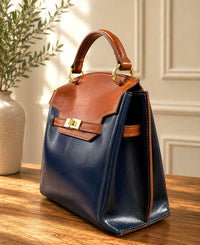 Adelasia Hand-Dyed Italian Leather Top Handle Bag - Leather Italiano