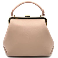 Adelina Cow Leather Frame Handbag - Leather Italiano