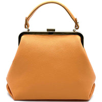 Adelina Cow Leather Frame Handbag - Leather Italiano