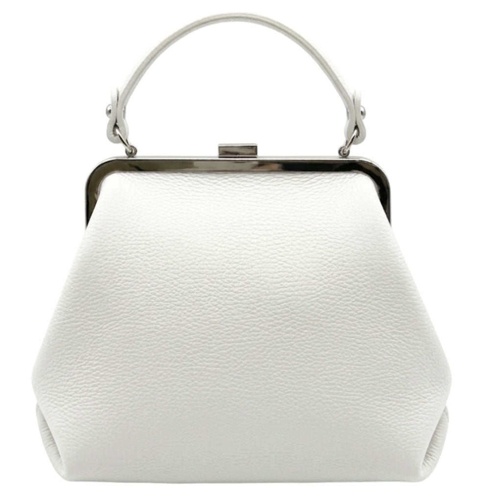 Adelina Cow Leather Frame Handbag - Leather Italiano