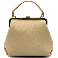 Adelina Cow Leather Frame Handbag - Leather Italiano