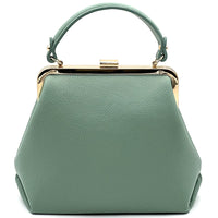 Adelina Cow Leather Frame Handbag - Leather Italiano