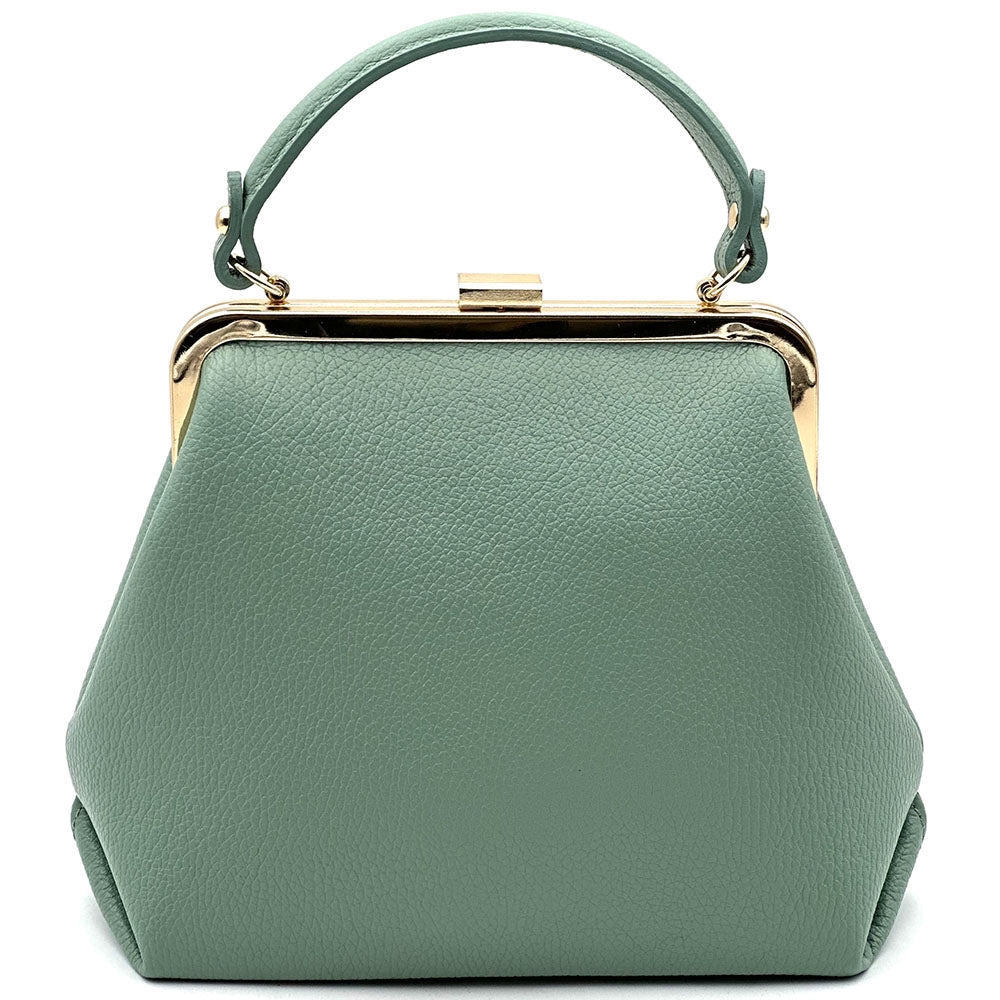 Adelina Cow Leather Frame Handbag - Leather Italiano