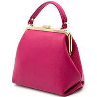 Adelina Cow Leather Frame Handbag - Leather Italiano
